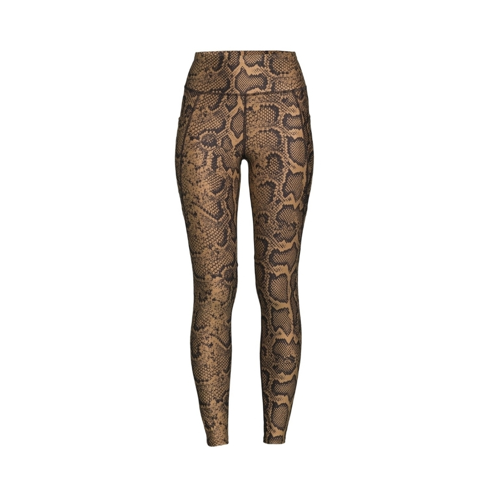 Athletic Works NWT Snakeskin High Waisted Leggings with Pockets Brown Tan